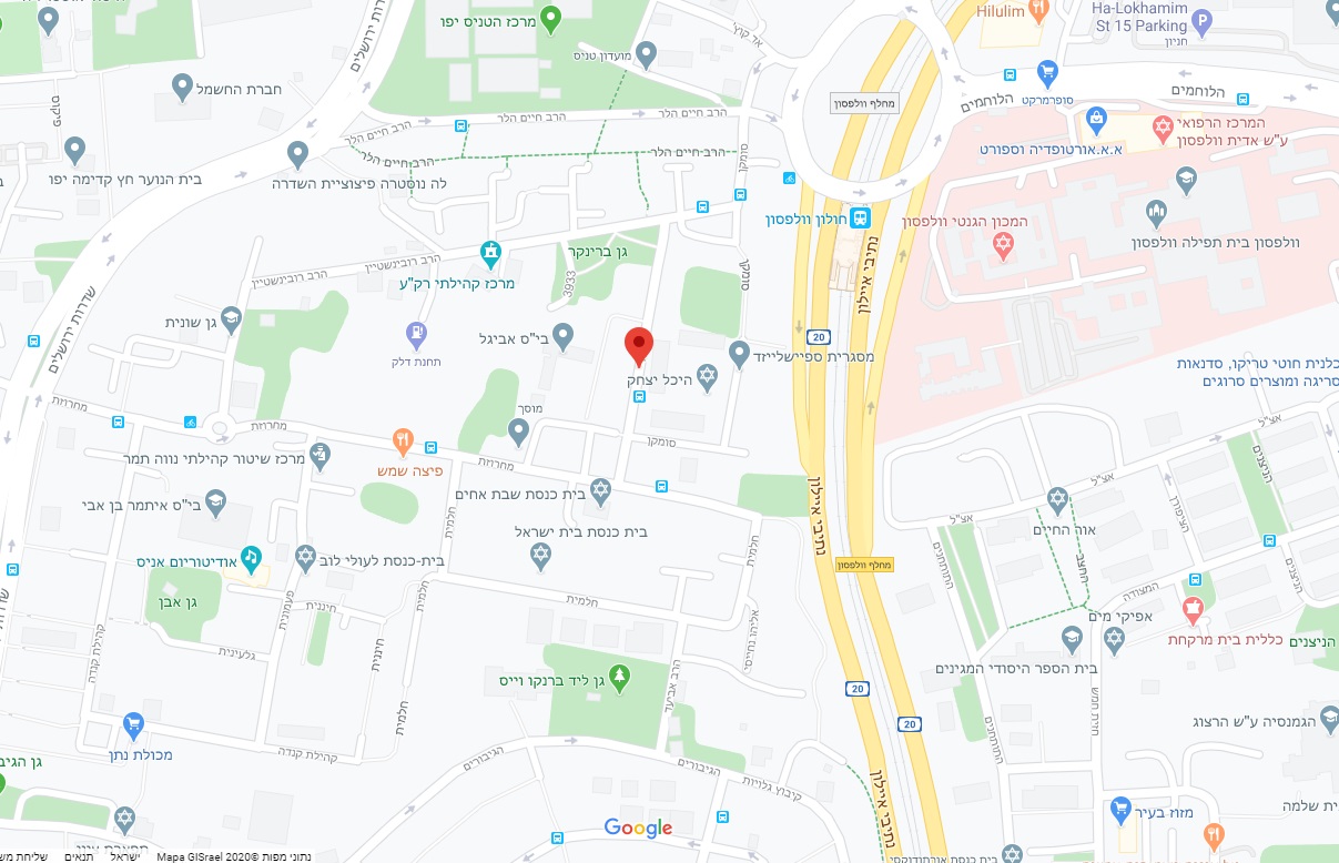 מפת אזור פרויקט נרדור, תל אביב יפו
